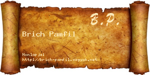 Brich Pamfil névjegykártya